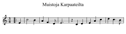 Muistoja Karpaateilta - staff notation