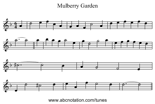 Mulberry Garden - staff notation