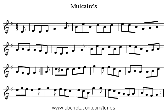 Mulcaire's - staff notation