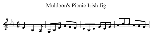 Muldoon's Picnic Irish Jig - staff notation
