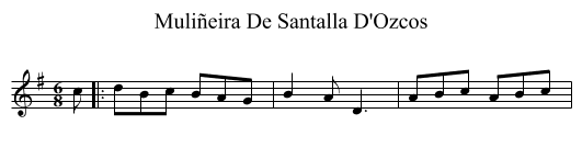 Muliñeira De Santalla D'Ozcos - staff notation