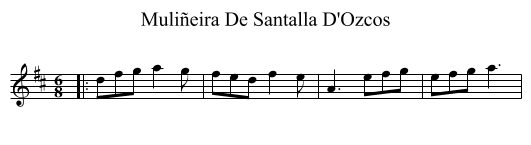 Muliñeira De Santalla D'Ozcos - staff notation