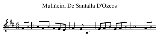 Muliñeira De Santalla D'Ozcos - staff notation