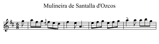 Mulineira de Santalla d'Ozcos - staff notation