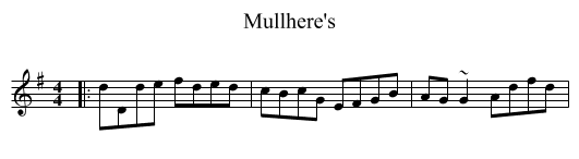 Mullhere's - staff notation