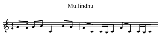 Mullindhu - staff notation