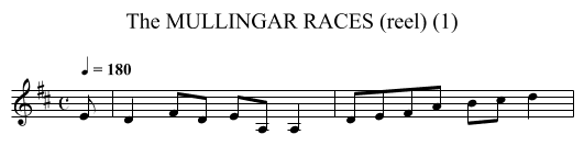 MULLINGAR RACES (reel) (1), The - staff notation