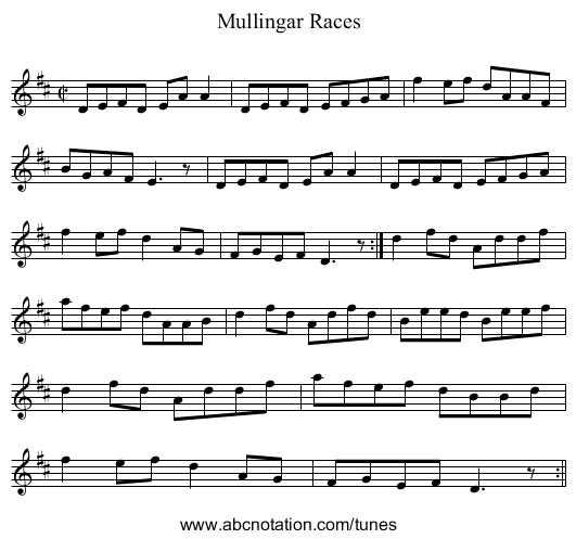 Mullingar Races - staff notation