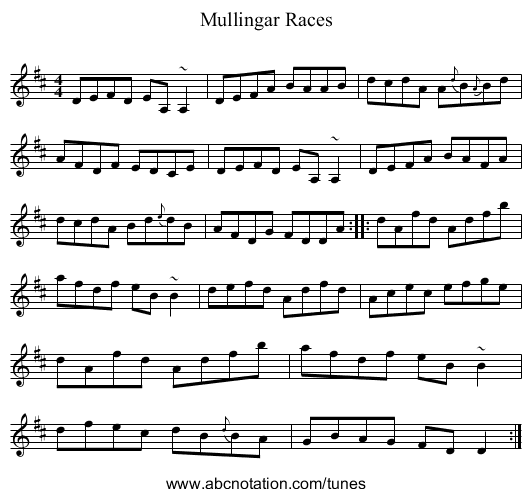 Mullingar Races - staff notation