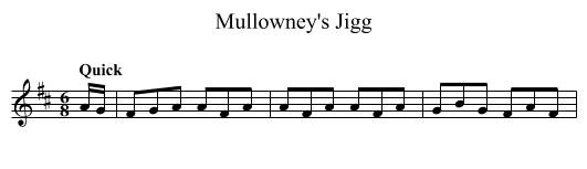 Mullowney's Jigg - staff notation