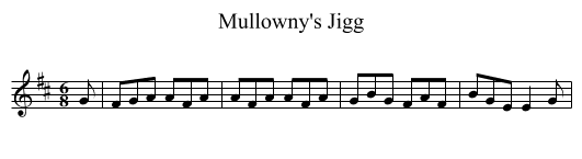 Mullowny's Jigg - staff notation