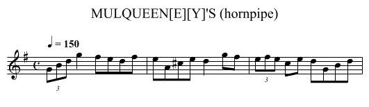 MULQUEEN[E][Y]'S (hornpipe) - staff notation