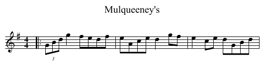 Mulqueeney's - staff notation