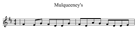 Mulqueeney's - staff notation
