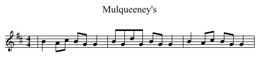 Mulqueeney's - staff notation
