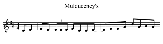 Mulqueeney's - staff notation