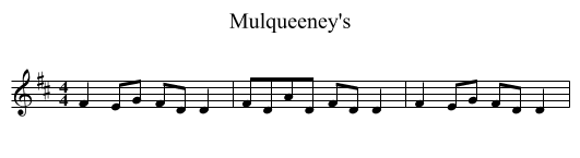 Mulqueeney's - staff notation