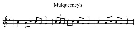 Mulqueeney's - staff notation