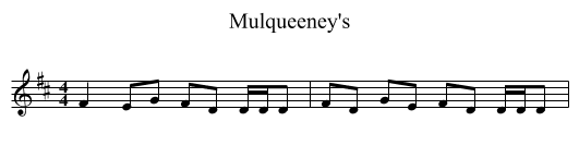 Mulqueeney's - staff notation