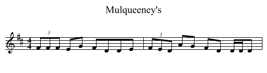 Mulqueeney's - staff notation