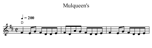 Mulqueen's - staff notation