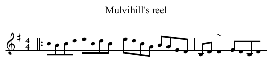 Mulvihill's reel - staff notation