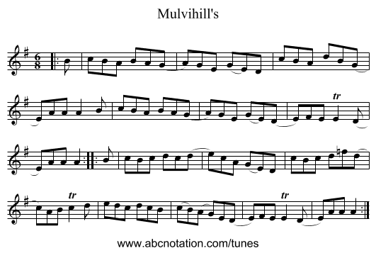 Mulvihill's - staff notation