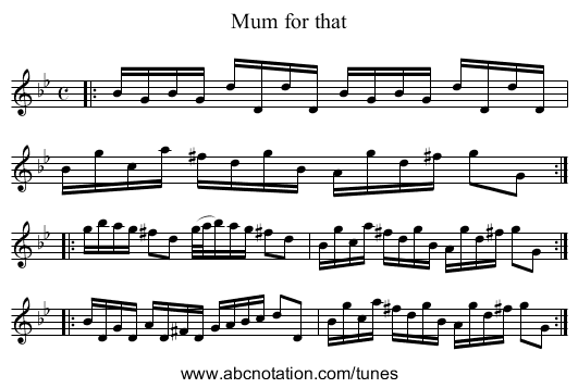Mum for that - staff notation