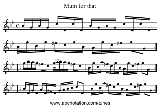 Mum for that - staff notation