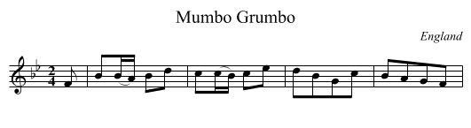 Mumbo Grumbo - staff notation