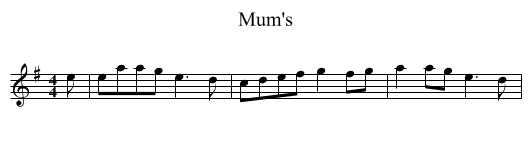 Mum's - staff notation