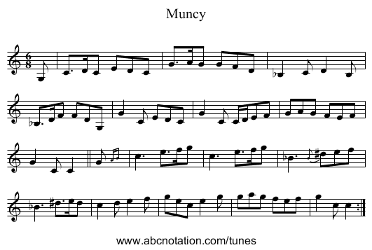 Muncy - staff notation