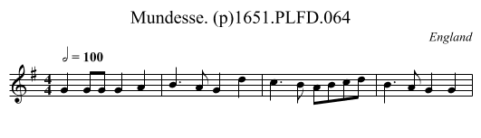 Mundesse. (p)1651.PLFD.064 - staff notation