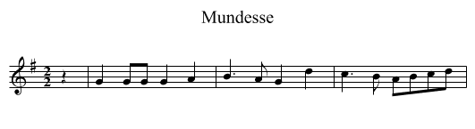 Mundesse - staff notation