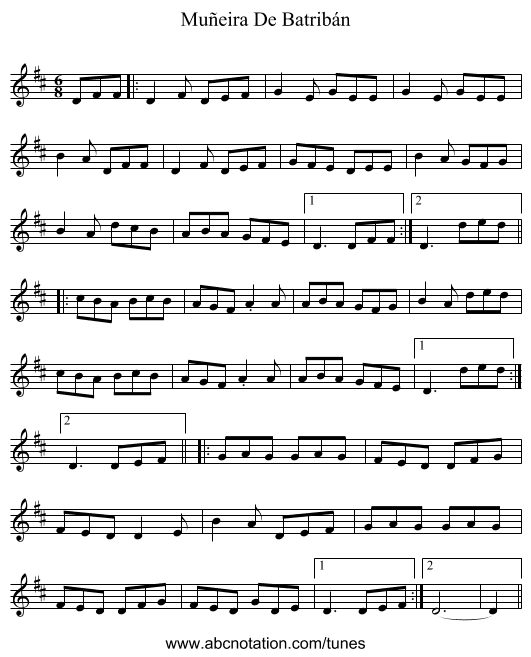 Muñeira De Batribán - staff notation