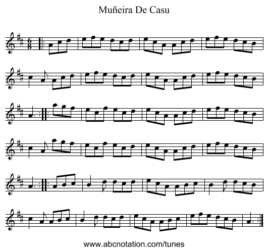 Muñeira De Casu - staff notation