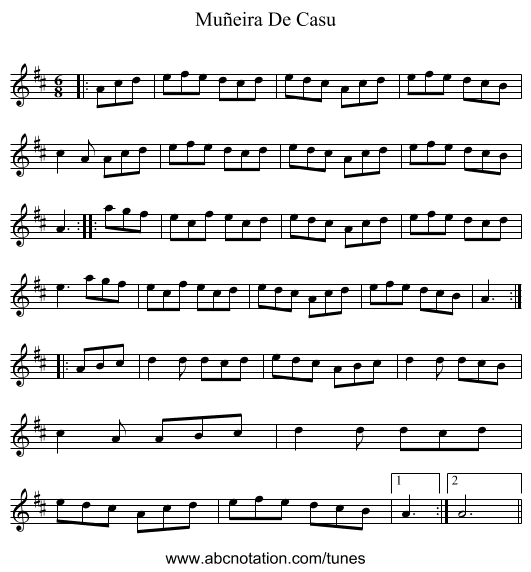 Muñeira De Casu - staff notation