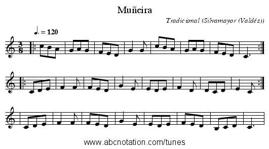 Muñeira - staff notation