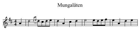 Mungalåten - staff notation