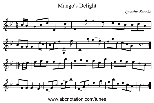 Mungo's Delight - staff notation