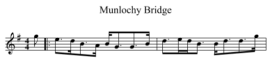 Munlochy Bridge - staff notation