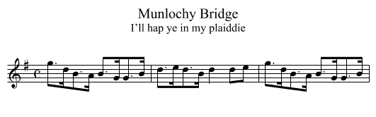 Munlochy Bridge - staff notation