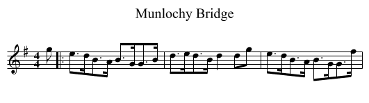 Munlochy Bridge - staff notation