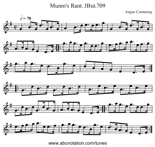Munro's Rant. JBut.709 - staff notation