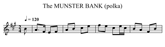 MUNSTER BANK (polka), The - staff notation