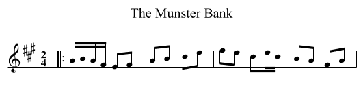 Munster Bank, The  - staff notation