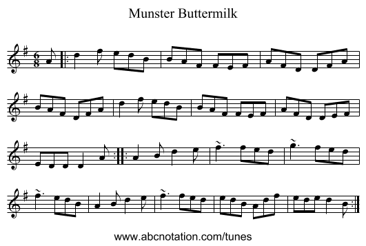 Munster Buttermilk - staff notation