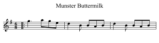 Munster Buttermilk - staff notation