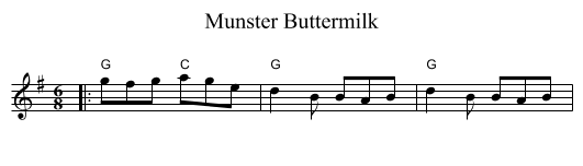 Munster Buttermilk - staff notation