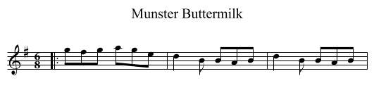 Munster Buttermilk - staff notation
